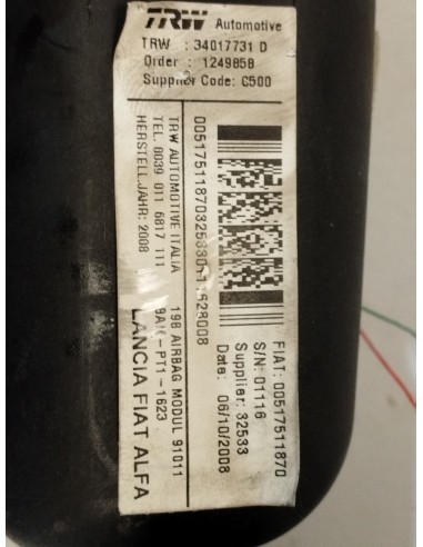Recambio de kit airbag para fiat bravo (198) 1.6 16v dynamic multijet (77kw) referencia OEM IAM KIT COMPLETO  