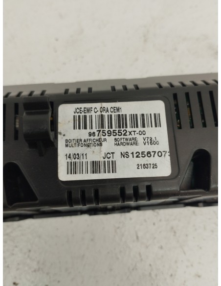Recambio de pantalla multifuncion para citroën c3 1.4 hdi referencia OEM IAM 96759552XT  