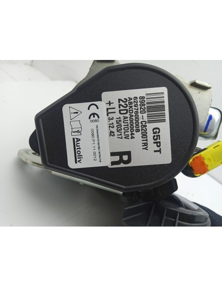 Recambio de cinturon seguridad trasero derecho para hyundai i20 fresh referencia OEM IAM 89820C8200  