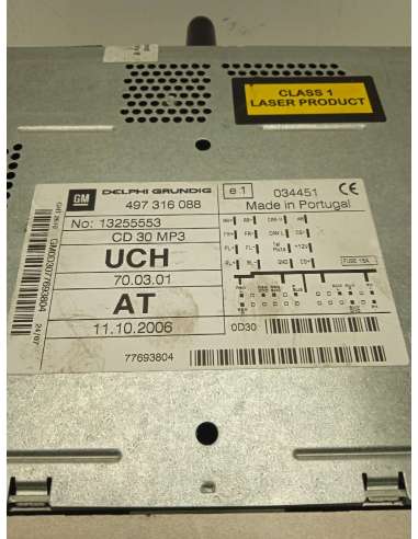 SISTEMA AUDIO / RADIO CD OPEL ASTRA H...