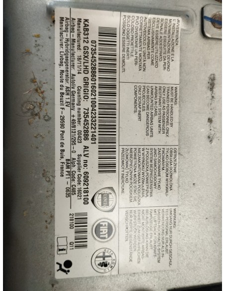 Recambio de kit airbag para fiat 500 referencia OEM IAM COMPLETO  