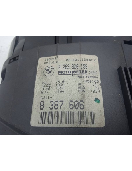 Recambio de cuadro instrumentos para bmw serie 3 berlina (e46) 2.0 16v diesel cat referencia OEM IAM 0263606198  