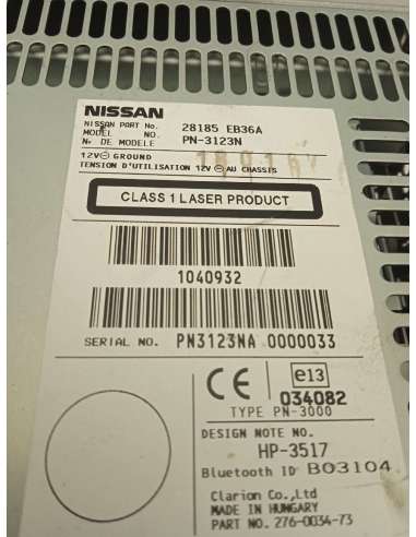 SISTEMA AUDIO / RADIO CD NISSAN...
