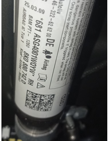 Recambio de airbag cortina delantero derecho para audi a4 ber. (b8) básico referencia OEM IAM 8K0880742D  