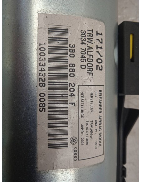 Recambio de airbag delantero derecho para skoda superb (3u4) referencia OEM IAM 3B0880204F  