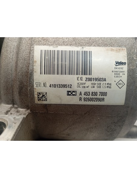Recambio de compresor aire acondicionado para renault twingo iii 0.9 energy referencia OEM IAM A4538307000  