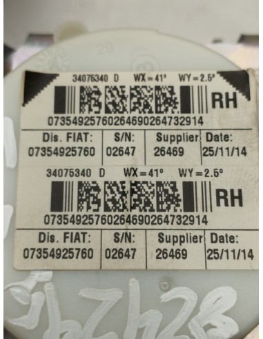 Recambio de cinturon seguridad trasero derecho para fiat 500 referencia OEM IAM 07354925760  