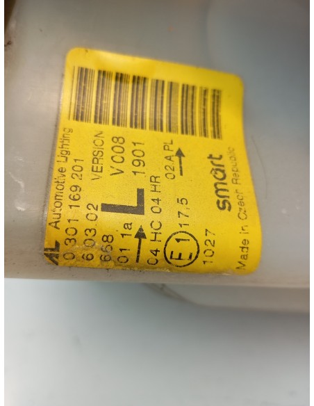 Recambio de faro izquierdo para smart coupe 0.6 turbo cat referencia OEM IAM 0301169201  