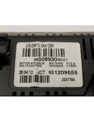 Recambio de pantalla multifuncion para citroën ds3 style referencia OEM IAM 9800693080  