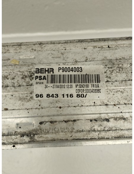 Recambio de intercooler para citroën ds3 style referencia OEM IAM 9684311680  